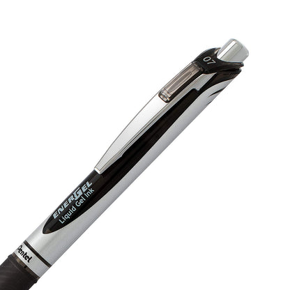 Pentel Energel 0.7 mm Rtx Retractable, 6 Black & 6 Blue Ink Pens Metal Tip, Medium Point Energel Liquid Gel Ink Pens 0.7 mm. Pack of 12