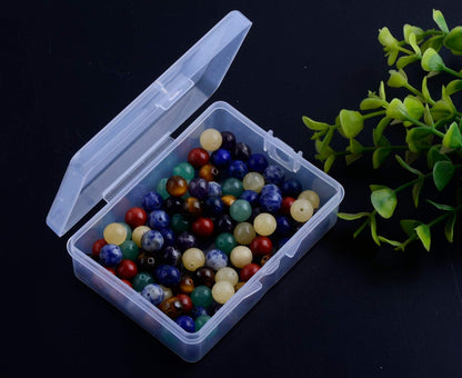 Cmidy 7 Chakra Natural Stone Beads 100pcs 10mm Round Genuine Real Stone Beading Loose Gemstone Mixed DIY Smooth Beads for Bracelet Necklace Earrings Jewelry Making