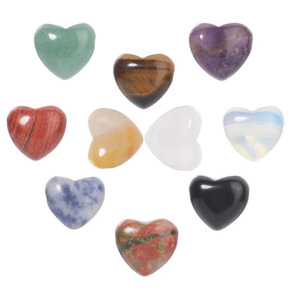 Yochus 5pcs Unakite Natural Heart Stone Beads，12mm Healing Energy Gemstone for Jewelry Making Earring Necklace DIY