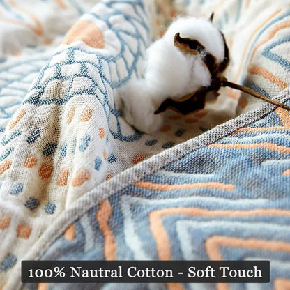 Osunnus Cotton Couch Cover Washable Boho Reversible Throw Sofa Cover Geometric Jacquard Multi-Use Furniture Protector for 2-3 Cushion Sectional L Shaped Sofa Bed Boho Home Decor, 79" x 118"