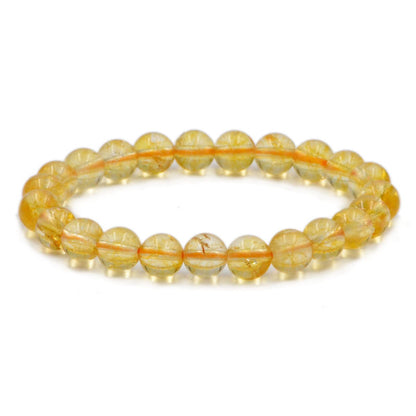 AD Beads Natural Gemstone Round Beads Stretch Bracelet Healing Reiki 8mm (Citrine)