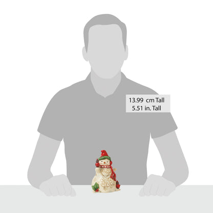 Enesco Jim Shore Heartwood Creek Snowman with Earmuffs and Cardinals Figurine- Stone Resin Hand Painted Crafted Collectible Snowman Figurines Christmas Home Decor Statue, 5.51 Inch