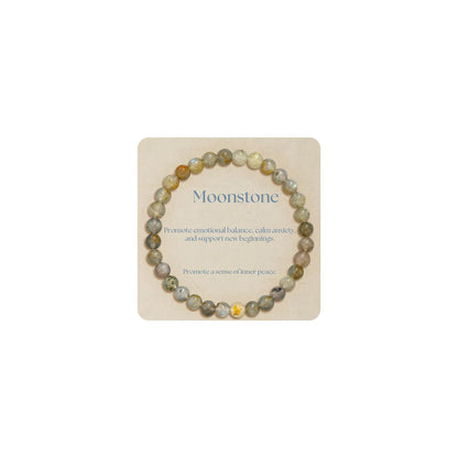 Treasure Bender Calming Anxiety Protection Bracelets for Women Men, Natural Healing Stone Anxiety Relief Bracelet Stretch Bracelets Jewelry Gifts for Women Men (Moonstone)