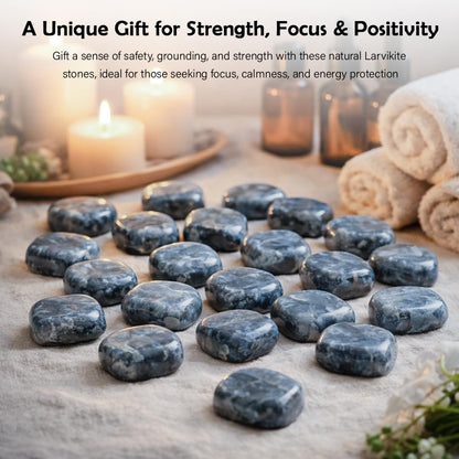 Crocon® 1LB Larvikite Tumbled Stones and Crystals bulk 2000+ Carats Natural Crystal Kit for Reiki Healing Crystal Polished, Tumble Stones, Chakra Balancing, Reiki Gift, Home Decor Size : 2025 mm"
