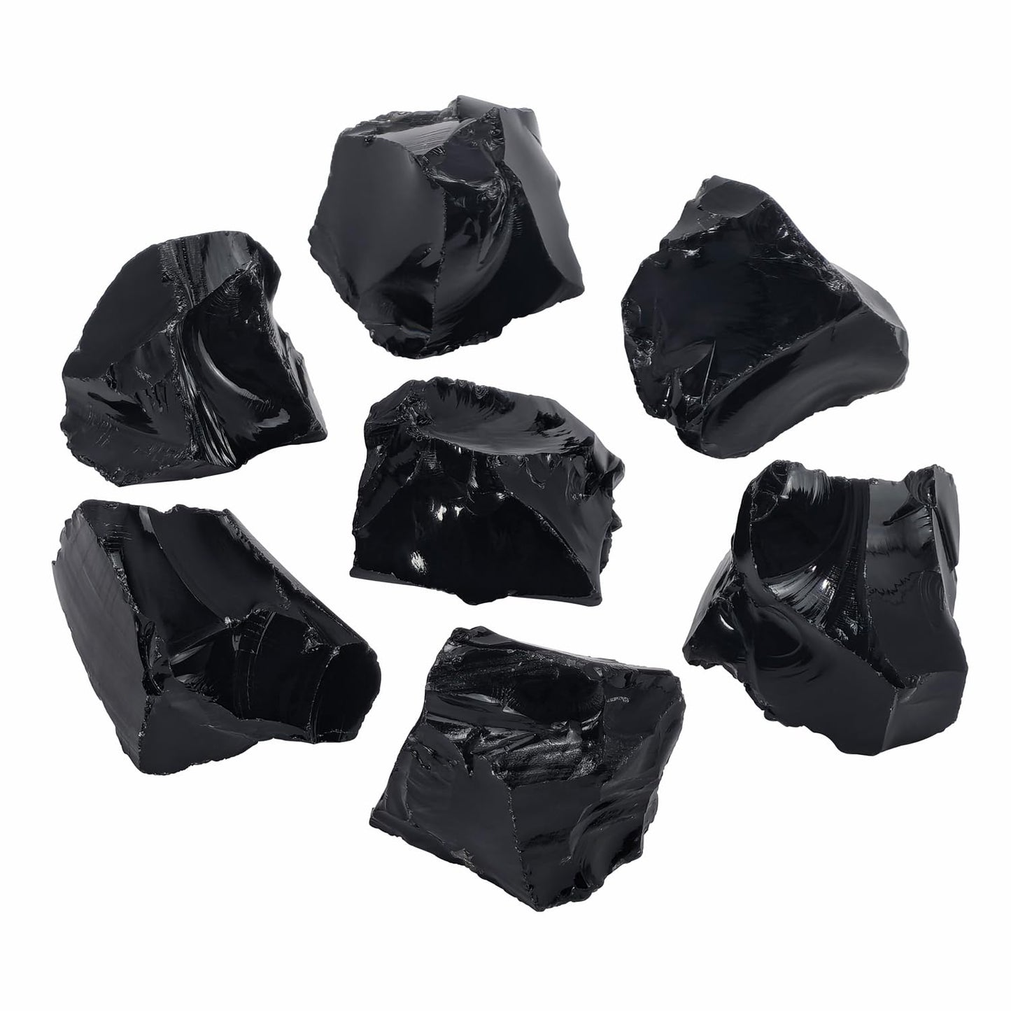 Nvzi Raw Black Obsidian Stone Bulk, Real Gemstones and Crystals, Rocks and Minerals, Healing Crystals, Quartz Crystals and Healing Stones, Cuarzos Originales De Energia Y Piedras(1LB)