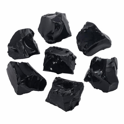 Nvzi Raw Black Obsidian Stone Bulk, Real Gemstones and Crystals, Rocks and Minerals, Healing Crystals, Quartz Crystals and Healing Stones, Cuarzos Originales De Energia Y Piedras(1LB)