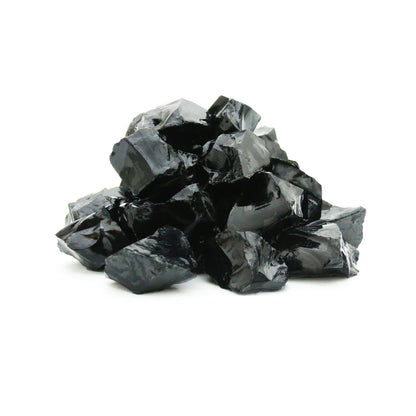 Black Obsidian Stones Crystal Bulk, Raw White Quartz Crystal Stones for Wicca, Reiki, and Energy Healing Crystals, Witchcraft Supplies, Rocks for Tumbling, Calcite Crystal, Hypnotic Gems(1 Lb)