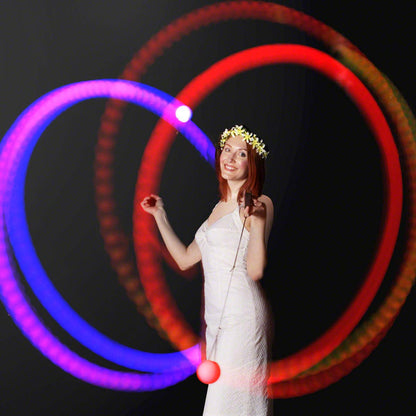 LED Poi Ball Swirling Light Rave Toy (Set of 2) Color Changing Poi Balls