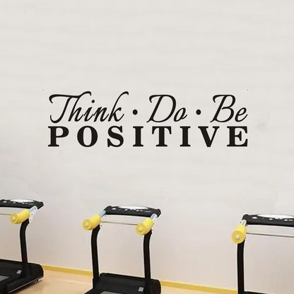 AnFigure Office Quotes Wall Stickers: Inspirational Gym Vinyl Art Wall Decals for Classroom School Garage Workspaces - Think Do Be Positive 25" X 7"