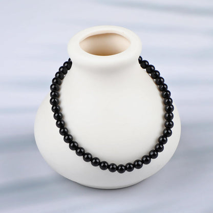 LPBeads Handmade Natural Gemstone Stretch Elastic 4m Black Onyx Bracelet Healing Crystal Round Stone Beads Jewelry Gifts for Women Men