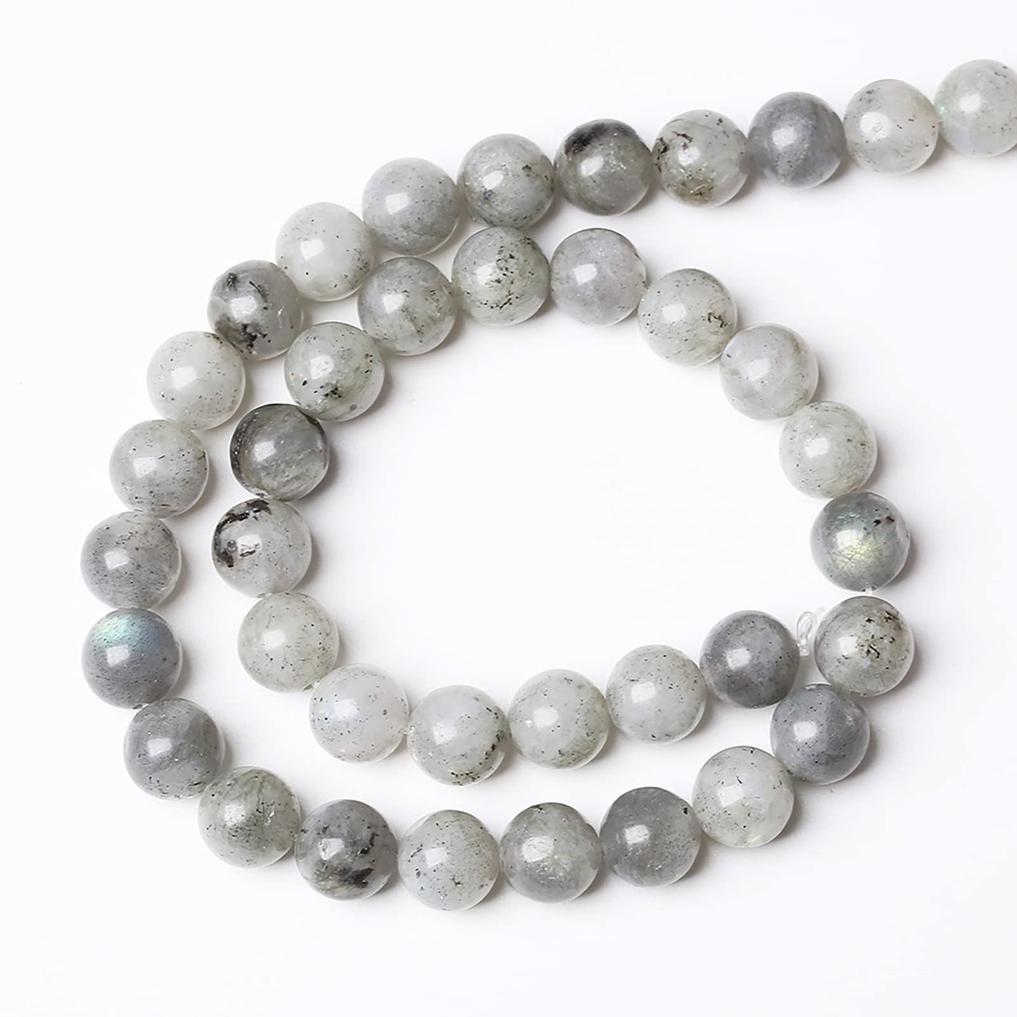 60PCS 6mm Natural Gray Labradorite Stone Beads Larvikite Round Loose Spacer Beads for Jewelry Making for Jewelry Making DIY Bracelet Necklace 15 Inch,Energy Stone Healing Power(6mm, Gray Labradorite)