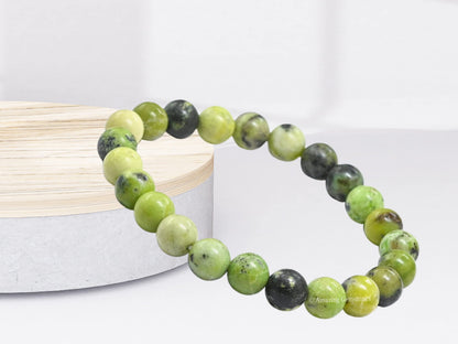 Amazing Gemstone Crystal Bracelet for Women Men's Gifts - Protection Healing Crystal Bracelet - 8mm Gemstone Beaded Stretchable Bracelet Pulseras Para Hombres Mujer Stocking Stuffers Mothers Day Gift (Chrysoprase)