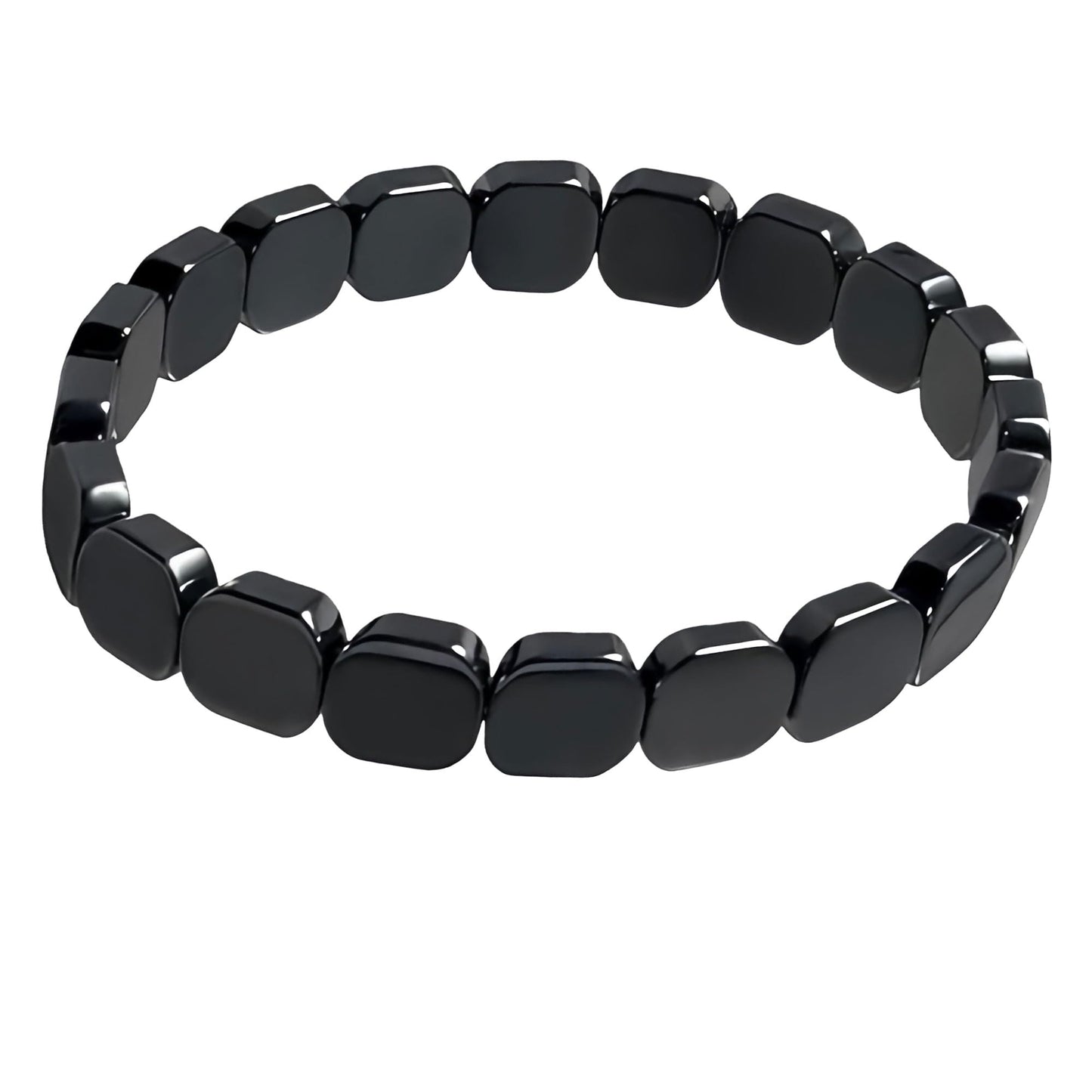 JUNHAOLIU Hematite Bracelet for Men Natural Stone Energy Beaded Stretch Bracelet Healing Crystal Jewelry Gift for Him Boyfriend Husband (Hematite Bracelet A+)