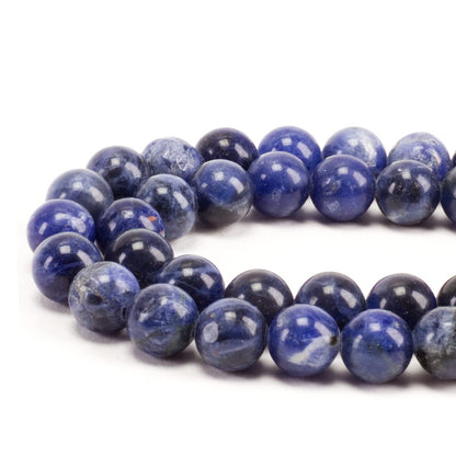 Cherry Tree Collection | 100PCS 8mm Sodalite Gemstone Round Beads for Jewelry Making | Includes Storage Box, Elastic String, and Needles
