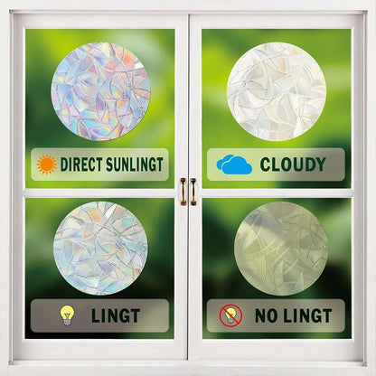 12pcs Spring Summer Daisy Window Stickers, Double-Side Glass Decals Shiny Rainbow Prism Anti Collision Window Clings for Mirror Glass Display Shop Office School Supplies Reusable