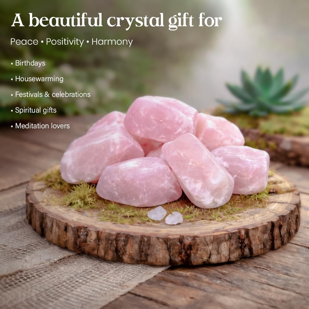 "650+ Carats, 3 Pc Rose Quartz Rock Rough Stone 2540 mm Raw Crystals Rock Crystals and Healing Stones Rough Gemstones Rock Collection for Beginners Used as Crystal Therapy, Meditation, Reiki"