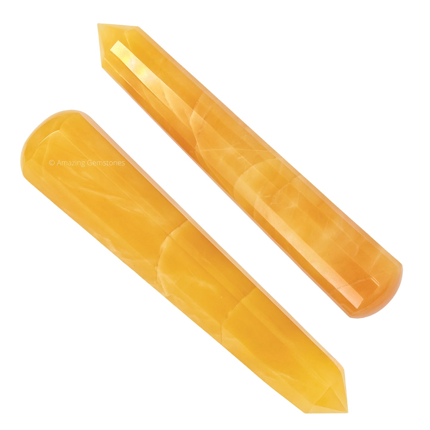 Amazing Gemstone Yellow Aventurine Crystal Wand Massage Stick - Pelvic Wand Gua Sha for Adults - Crystals and Healing Stones Massage Wands for Adults Gifts (Pointed)