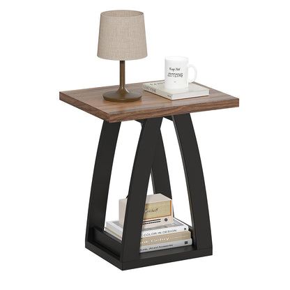 FROMJBEST End Table, Side Table, Nightstand, Sofa Side Table with Shelf, Modern End Table for Living Room, Bedroom