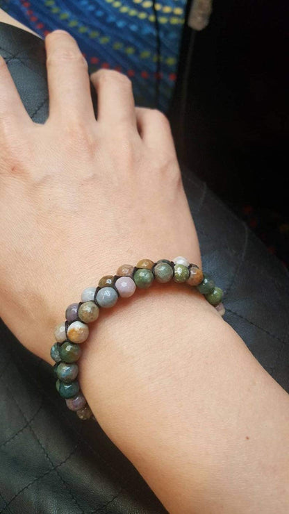 Echos Healing Stones Mens Bracelet – Natural Jade Bracelet for Women & Men, Genuine Jade Stone Jewelry for Good Luck & Prosperity | Handmade Adjustable Green Jade Bracelet (6mm)