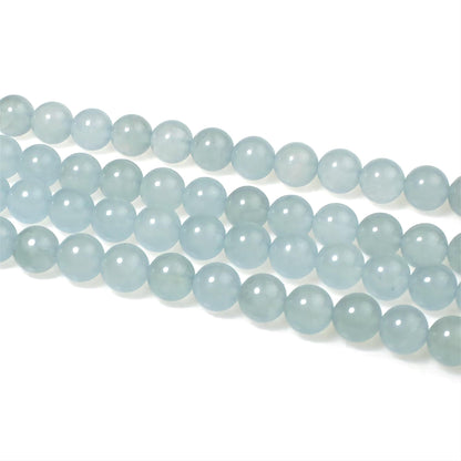 MJDCB Stone Beads 8mm 43pcs Round Grey Blue Jade Loose Gemstone Bead Charms for Jewelry Making Bracelet Necklace Earring Pendant