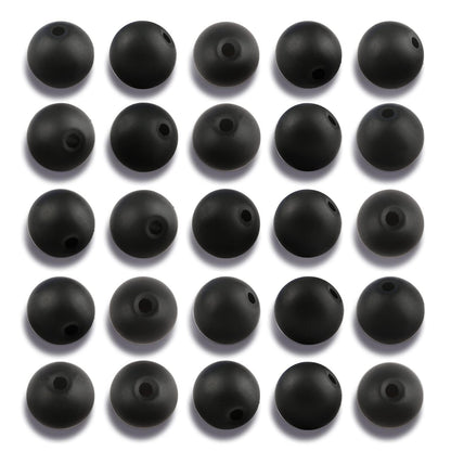 NITOPUPU 100Pcs 10mm Matte Black Onyx Agate Beads for Jewelry Making, Natural Round Loose Gemstone Stone Bead for Necklace Bracelets, Crafts for Adults with Crystal Stretch Cord