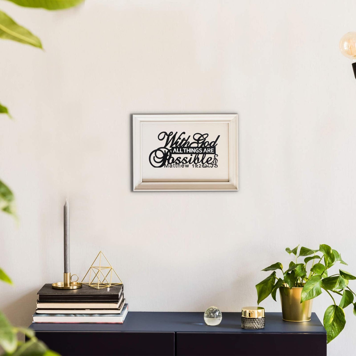 Jetec Inspirational Table Art with God All Things Are Possible Positive Sign Home Table Decoration, Motivational Centerpieces Letter Sign Wooden for Faith Motivational Decor (with Lord Possible)
