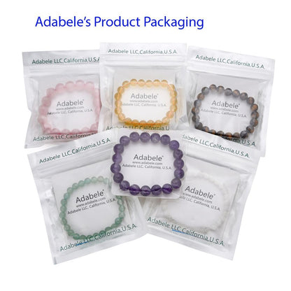 Adabele Real Natural Grade A Clear Crystal White Quartz Bracelet 8 Inch Stretch Gemstone Beaded Bracelet Chakra Healing Crystal Stone Jewelry Energy Quartz Rock GB6-C15