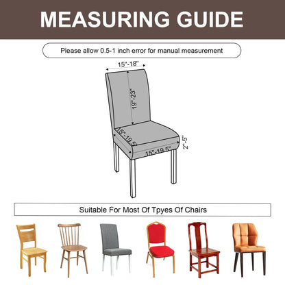 Genina Waterproof Dining Room Chair Covers Stretch Parsons Chair Slipcovers for Dining Room Kitchen Chair Protector Cover, Removable, Washable (4, Flower Pattern-Dark Gray)