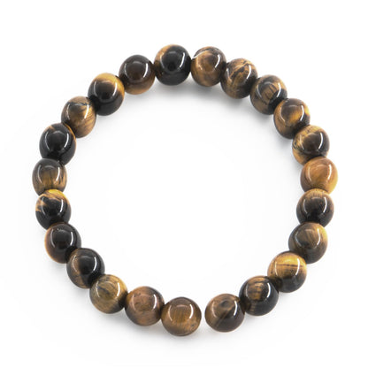 Handmade Tiger Eye Crystal Bracelet, Reiki Infused Chakra Balancing Bracelet for Luck Premium Yellow Tiger Eye Bead Bracelet, Natural Stone for Courage Positive Energy Comfortable Healing Jewelry