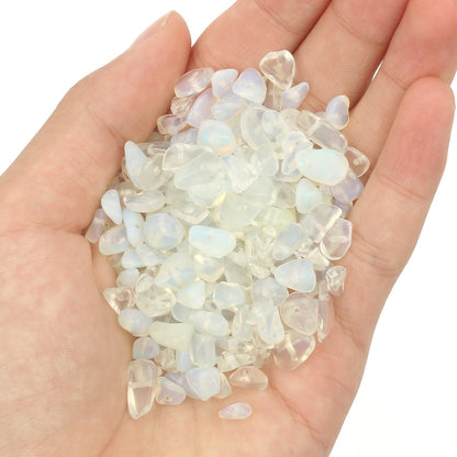 30in White Opalite Natural Chip Stone Beads 5-8mm About 230pcs, Irregular Drilled Translucent White Bead for Bracelets Jewelry Making Supplies for Adults, DIY Crafts.
