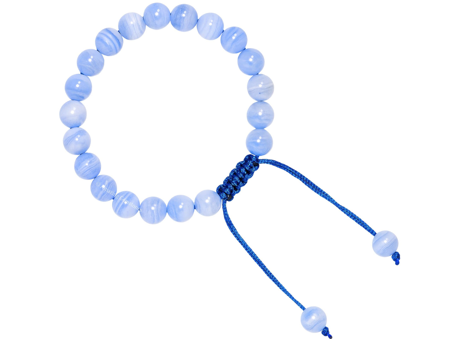 Amazing Gemstone Blue Lace Agate Bracelet for Women Men's Gifts - Protection Healing Crystal Bracelet - 8mm Gemstone Beaded Adjustable Bracelet Pulseras Para Hombres Mujer Stocking Stuffers