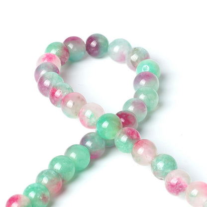 100Pcs Natural Stone 6mm Green Red Jasper Round Loose Gemstone Energy Healing Beads Hole Size 1mm DIY Smooth Beads for Bracelet Necklace Earrings Jewelry Making