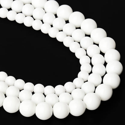 Song Xi White Tridacna Natural Stone Beads for Jewelry Making - 6mm Gemstone Beads
