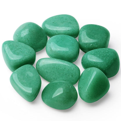 QINJIEJIE Crystals Green Aventurine (1000+ Carats) Polished Stone 0.6-1" Natural Irregular Stone Tumbled Reiki Healing Crystal Decoration Bulk 0.45 LB 200G