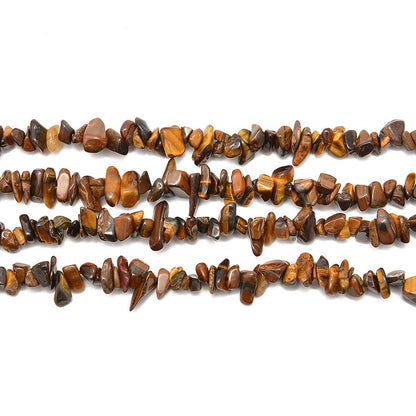 PLTbeads Gemstone Chips Natural Yellow Tiger Eye 3-5mm Healing Crystals Waist Bracelets Necklace Kit Irregular Stone DIY Crafts Design Jewelry Making Approxi 32 inch
