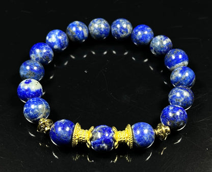 AWAKEN YOUR KUNDALINI Lapis Lazuli Stretch Bracelet – Truth, Wisdom & Chakra Energy, 10mm