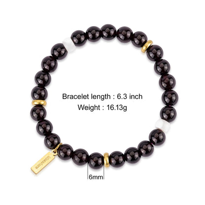 MesoAura Natural Garnet Bracelet – handmade Crystal Healing Jewelry for Women & Men – Root Chakra Balance, Vitality & Courage Energy Stone – Zodiac Capricorn Aquarius – Spiritual Gemstone Beaded Bracelet (Root Chakra – Garnet Sonata bracelet)