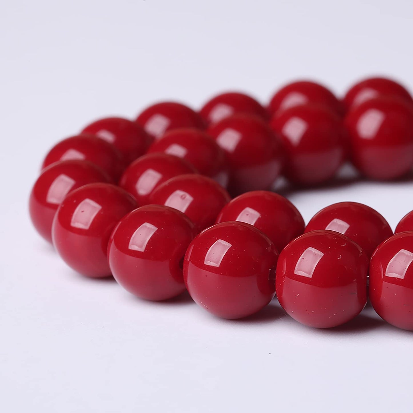 10mm 36pcs Pomegranate Red Glass Gemstone Beads Natural Round Loose Crystal Energy Stone Healing Power for Jewelry Making 1 Strand 15" (10mm, Pomegranate Red Glass)
