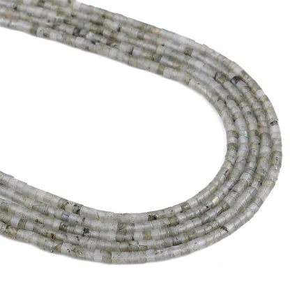BEADIA Natural Spectrolite Spacer Beads Caps Flat Round Loose Beads for Beading Jewelry Making 3mmx2mm 38cm