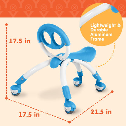 YBIKE Pewi Walking Ride On Toy - from Baby Walker to Toddler Ride On for Ages 9 Months to 3 Years Old, YPIW3, Blue