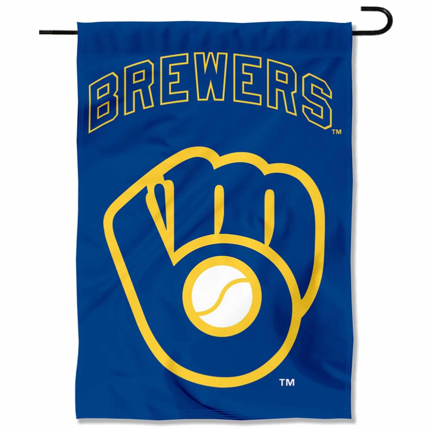 Milwaukee Brewers Retro Throwback Glove Double Sided Garden Flag