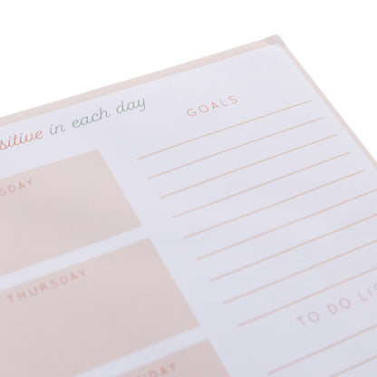 Graphique Weekly To Do Deskpad - Positivity Design - 9.75" x 8", 80 Sheets, Themed Pages - Planner for College Students, Business Appointments, Great Gift