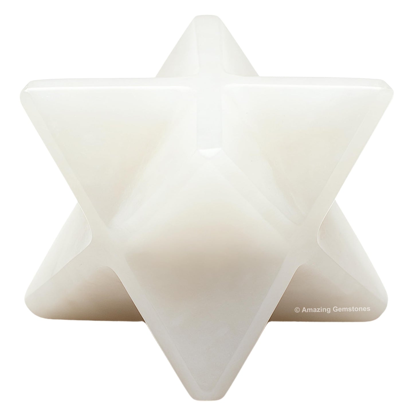 Amazing Gemstone Snow Quartz Merkaba Crystal - 0.75 Inches Metaphysical Merkaba Star for Meditation - Energetic Tetrahedron Crystal and Healing Stones and Healing (15-20mm)