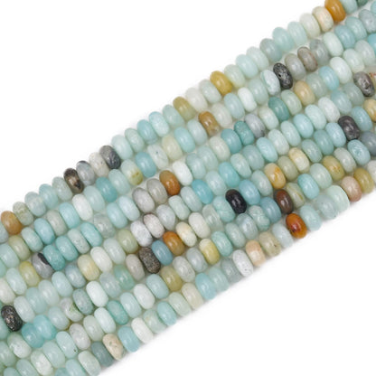 BONNY BOXX 1 Strand (150PCs) Natural 2 * 4mm Amazonite Rondelle Beads, Natural Abacus Disk Stone Beads Loose Spacer Gemstone for DIY Bracelet Necklace Jewelry Making