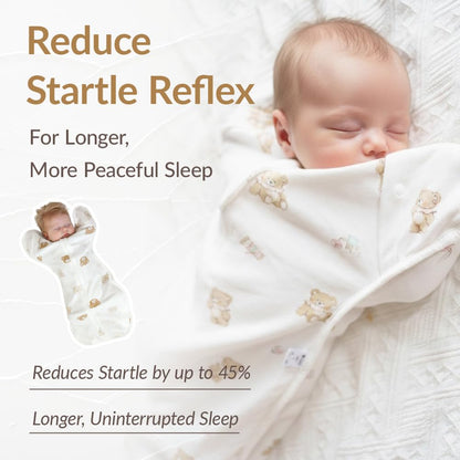 Coperta Newborn Swaddle Sack, IHDI Certified for Healthy Hip Development, Calms Startle Reflex for Better Sleep, 100% Cotton Wearable Blanket, Newborn Essentials (lemon, S)