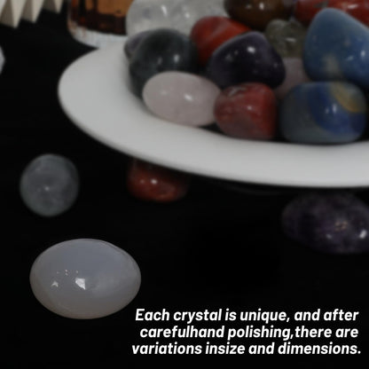 3.5lb Mixed Large Tumbled Crystal Stones Bulk,1″-1.3″, Approx 110 Pcs - Natural Assorted Polished Healing Crystals for Decoration, Healing, Rock Collecting, Cabbing, Wire Wrapping, Wicca & Reiki