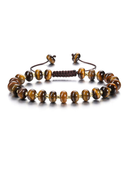 PESOENTH Tiger Eye Bracelet Women,Healing Crystal Natural Stone Brown Beaded Bracelets Tigers Eye Gemstone jewelry Gifts for Women Ladies