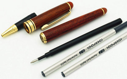 IDEAPOOL Luxury Rosewood Ballpoint Pen Writing Set - Extra 2 Black Refills - Elegant Fancy Nice Gift Wood Pen Set for Signature Executive Business Journaling