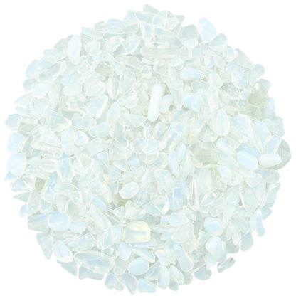 ZHIYUXI Opalite Opal Stone Crystal Chips Bulk Fish Tank Decorations Aquarium Rocks Gravel Vase Filler Stones Crystals for Candle Making Witch Kit Gravel for Plants Gemstone Terrarium Supplies 0.22 lbs