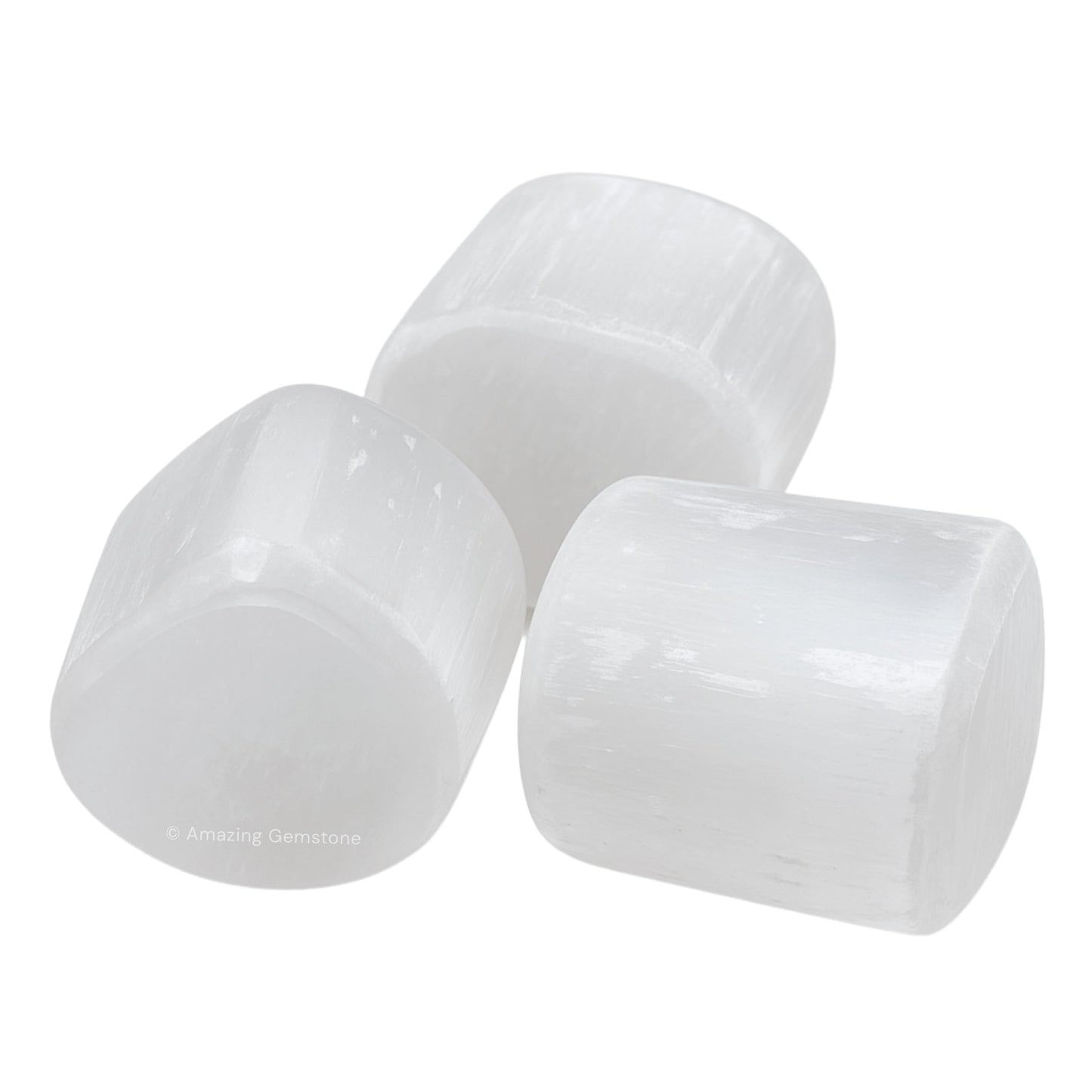 Amazing Gemstone Selenite Crystals and Healing Stones Tumbled - 1 oz Selenite Stone Gem Stones, Natural Healing Stones for Energy Balance, Stress Relief - Premium Polished Gems Rocks for Meditation